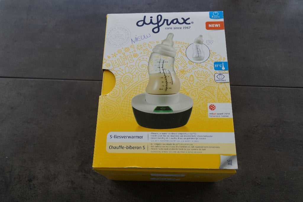 difrax S-flesverwarmer + flesjes, Ophalen, Zo goed als nieuw, Flessen- of potjesverwarmer, Difrax