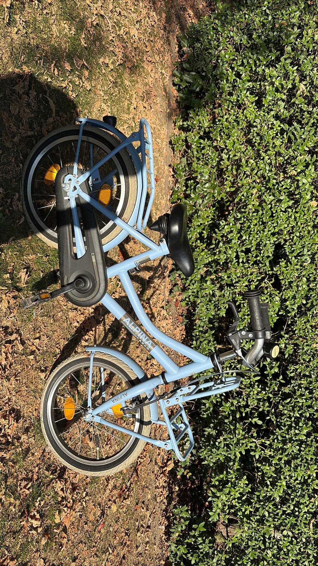 Blauwe alpina cargo fiets, Fietsen en Brommers, Ophalen, Gebruikt, Terugtraprem, 16 tot 20 inch