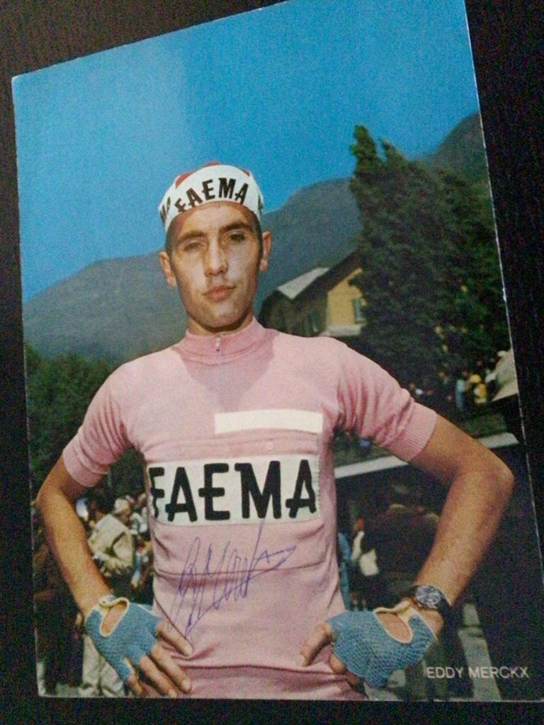 wielerkaart  giro team faema eddy merckx  signe, Verzenden, Zo goed als nieuw
