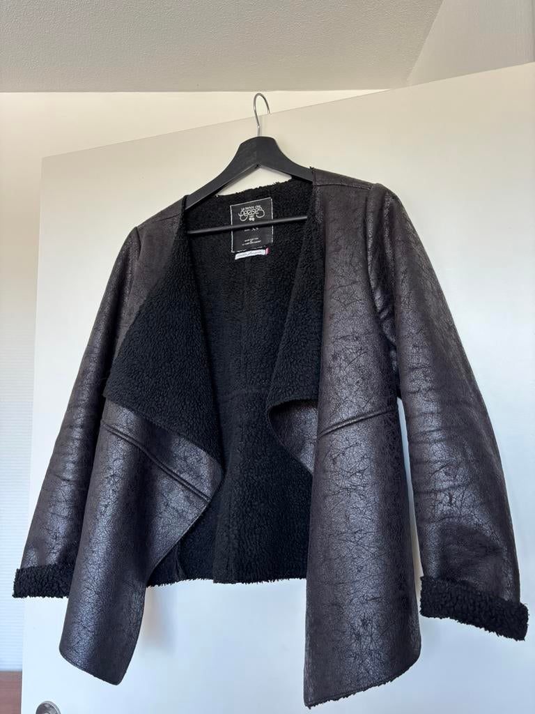 Jasje met imitatieleer en wol, Kleding | Dames, Ophalen of Verzenden, Zo goed als nieuw