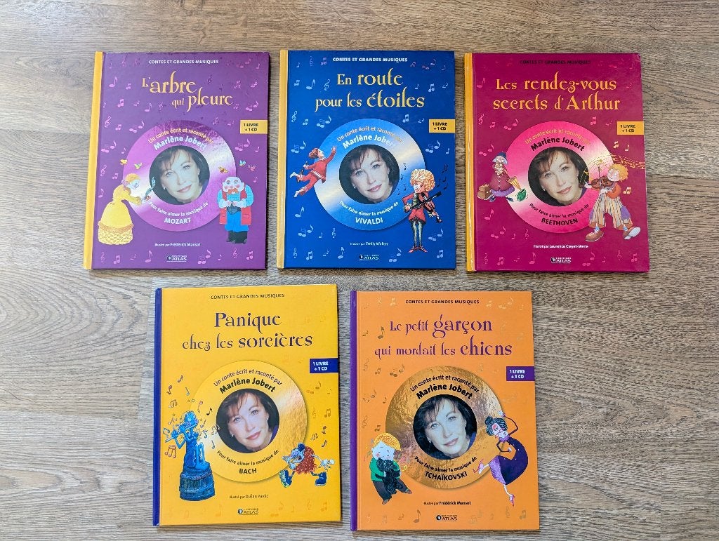 5 Livres Marlène Jobert (avec CD) - Comme neuf, Neuf, Garçon ou Fille, Enlèvement, Contes (de fées)