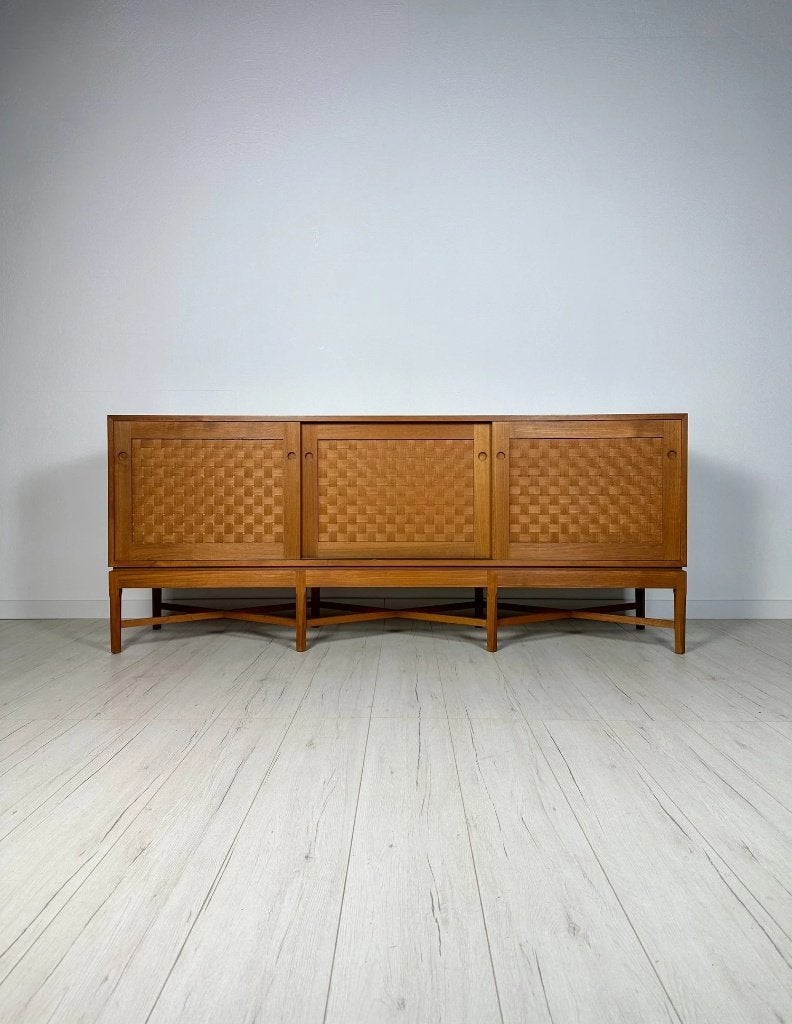 Buffet Ilse & Ove Rix en teck Uldum danois vintage rare, Teck, 25 à 50 cm, 200 cm ou plus, Moins de 100 cm