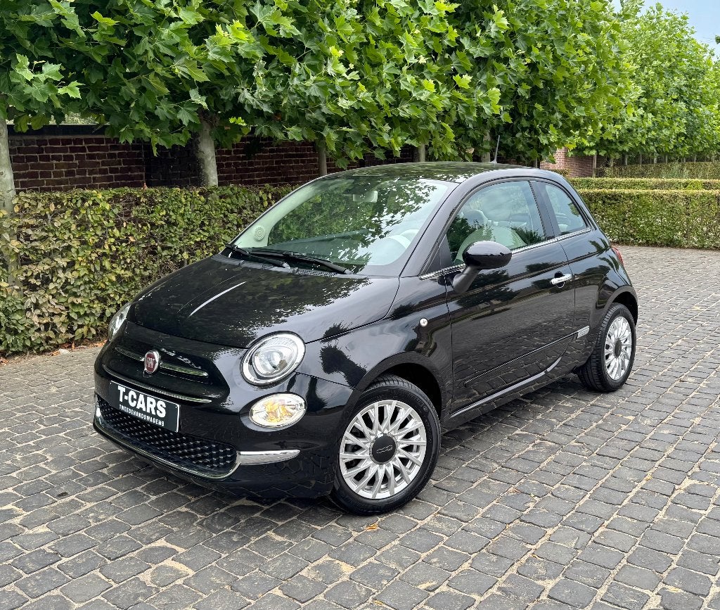 Fiat 500 1.2 benzine Gps / Pano dak / 13.000km / Topstaat!, Auto's, Euro 6, Zwart, Handgeschakeld, Airconditioning