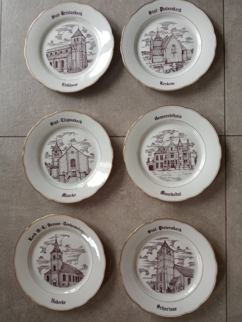 6 prachtige borden Vlaamse Ardennen, Antiek en Kunst, Ophalen of Verzenden