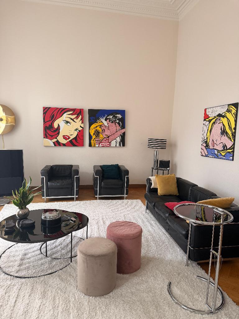 Fauteuil Le Corbusier LC2 replica 2 ( zeer goede staat), Ophalen, Gebruikt, Minder dan 75 cm, Leer