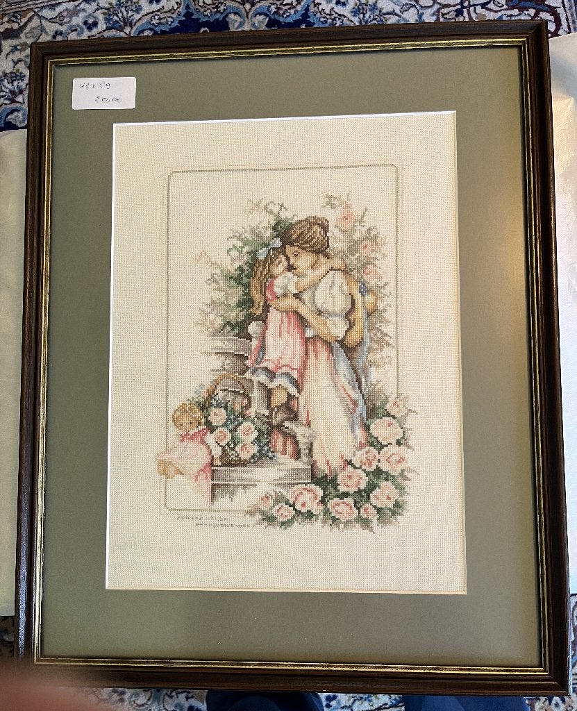ingelijst handwerk 59*48, Ophalen, Bruin, 48 cm, Ingelijst werk