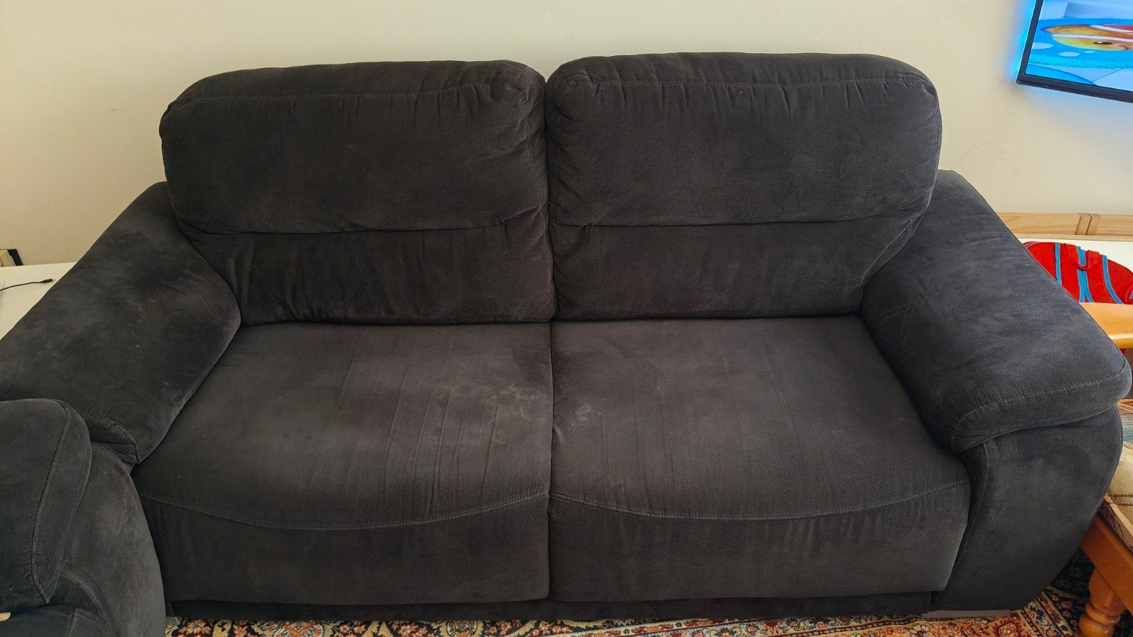 2-zits zetels – Donkerblauw, Ophalen, Gebruikt, 150 tot 200 cm, Tweepersoons