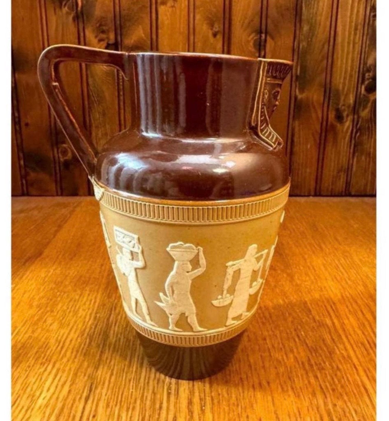 Antieke Doulton Lambeth Kan Egyptisch old 1895 Royal Doulton, Antiek en Kunst, Ophalen of Verzenden