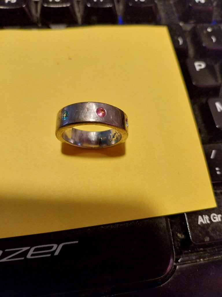 VINTAGE BAGUE ARGENT 925 GENRE CARTIER AVEC ZIRCONS, Enlèvement ou Envoi, 18 à 19, Utilisé, Blanc