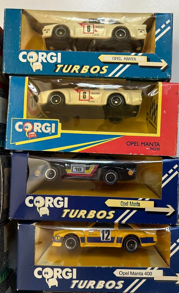 4 Corgi opel manta 400 modellen 1:43, Ophalen of Verzenden, Zo goed als nieuw, Corgi