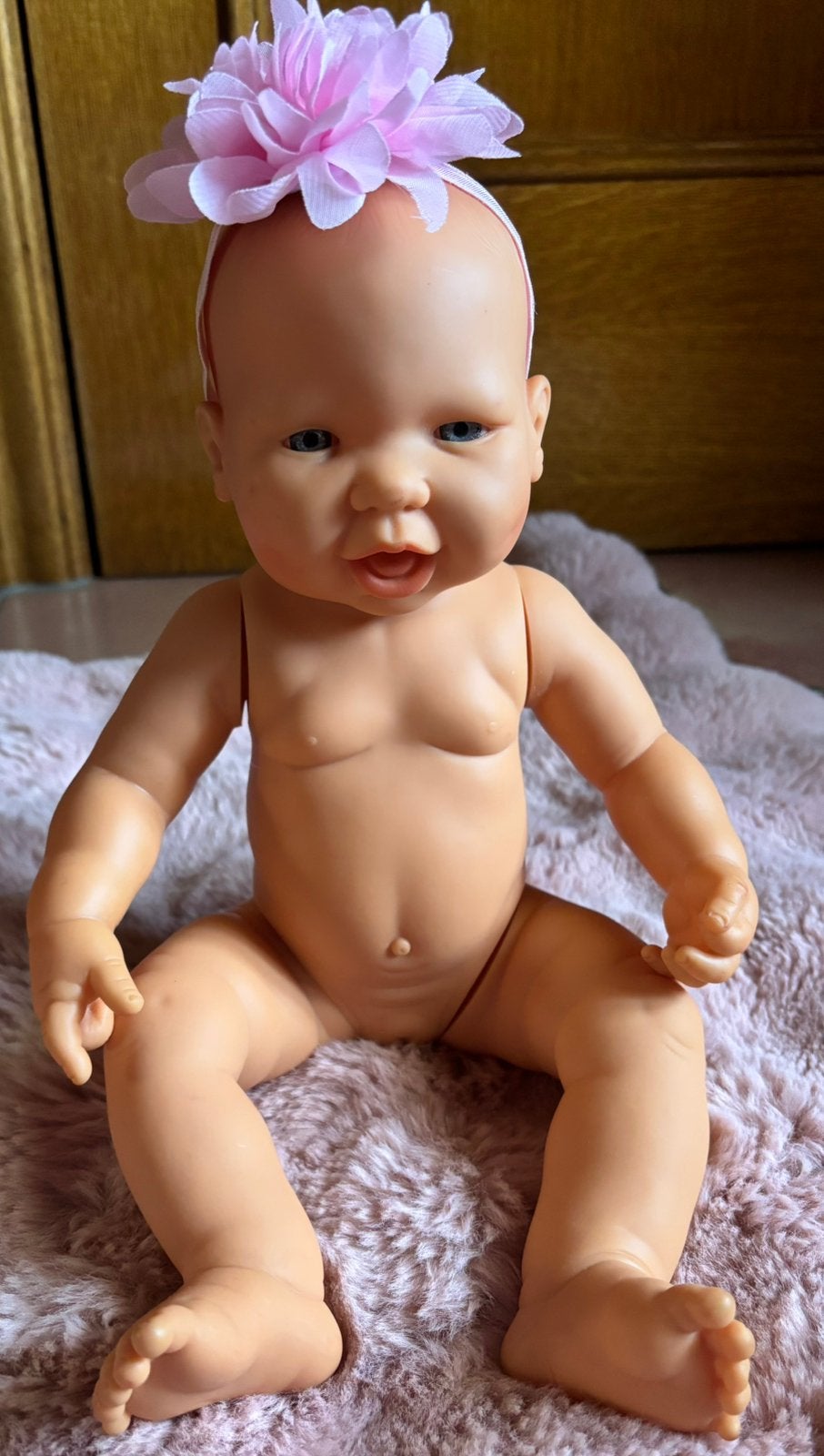 Lieve babypop,meisje’ 43 cm., Ophalen of Verzenden, Zo goed als nieuw, Babypop