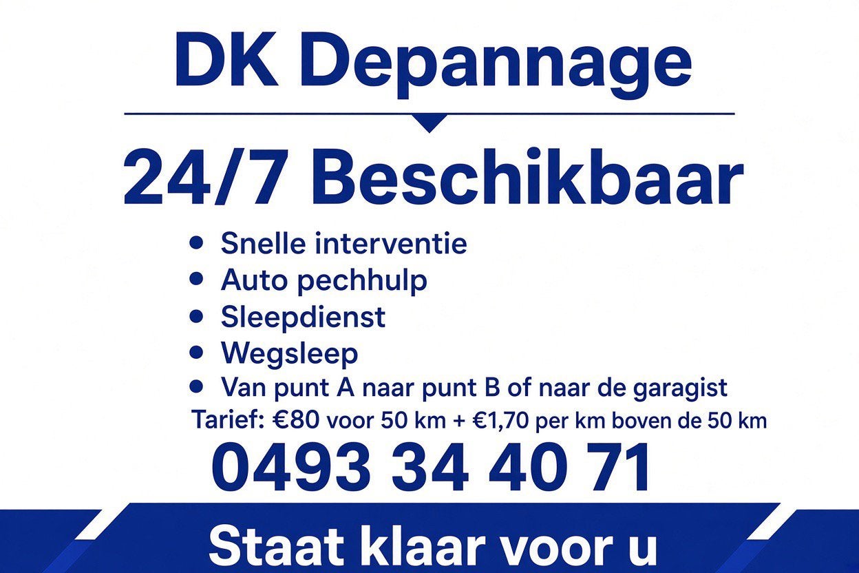 ️24/7 DEPANNAGE ACTIEF | Van A naar B of garage️