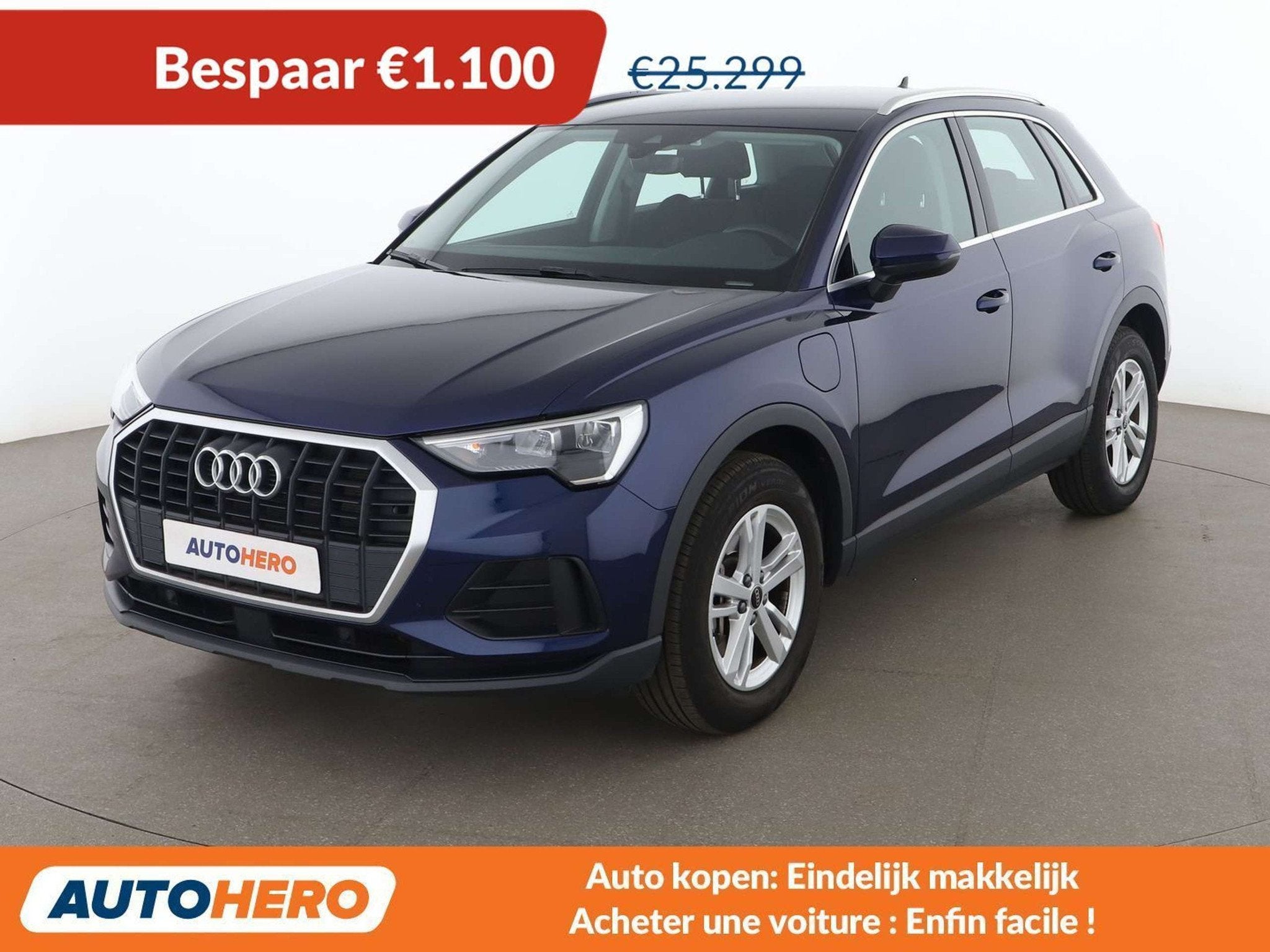 Audi Q3 45 TFSIe (bj 2021, automaat), Auto's, 245 pk, Stof, Blauw, 1395 cc