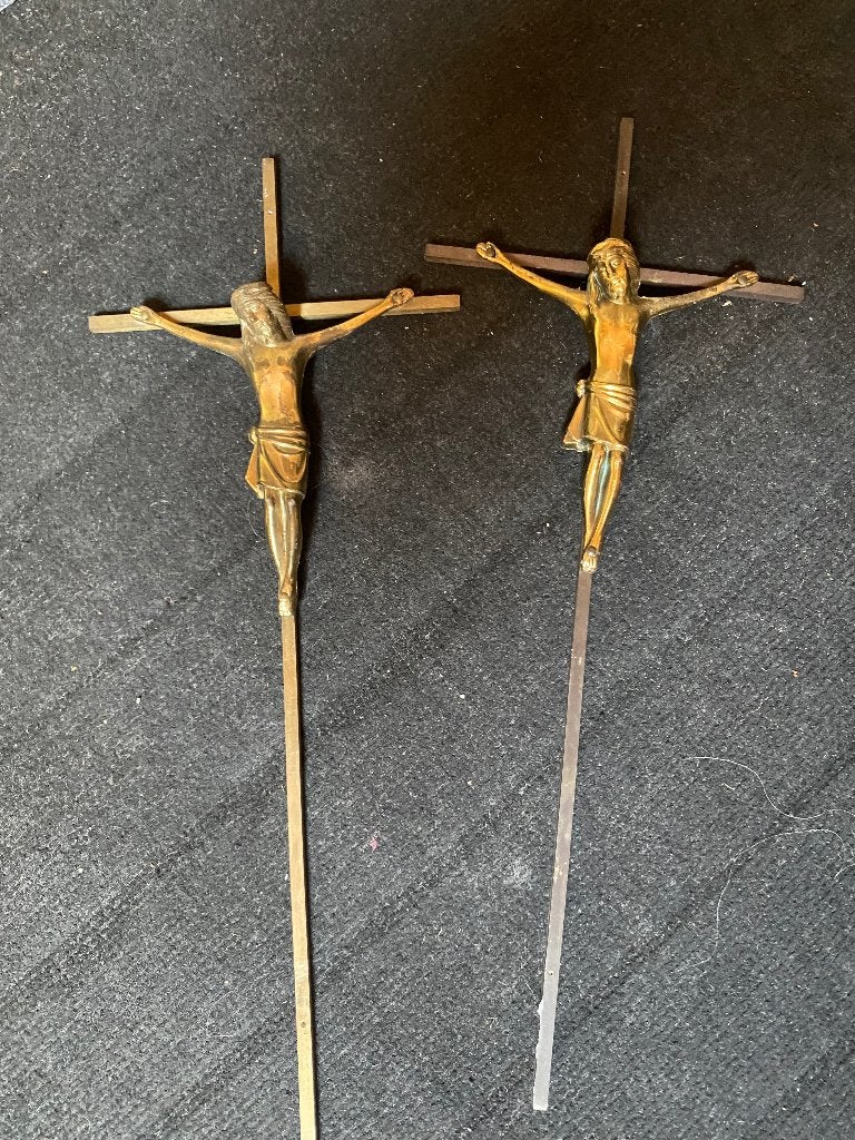2 koperen kruisjes, Antiek en Kunst, Ophalen of Verzenden