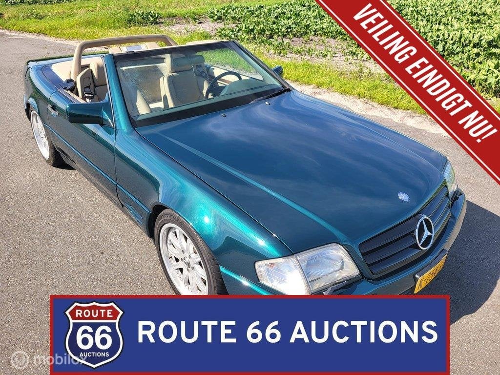 Mercedes-Benz SL 320 | 1996 | Route 66 Auctions, Auto's, Zwart, Mercedes-Benz, Bedrijf, Handgeschakeld