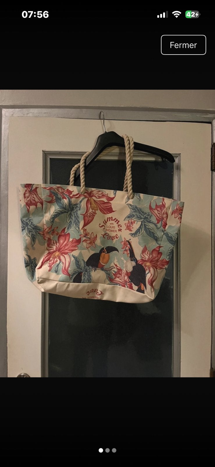 Grand Sac de plage Louis Widmer très exotique, Enlèvement ou Envoi, Comme neuf