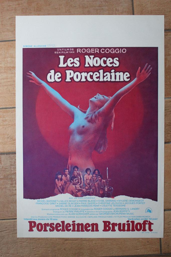 filmaffiche les noces de porcelaine 1975 filmposter, Rechthoekig Staand, Ophalen of Verzenden, Zo goed als nieuw, A1 t/m A3