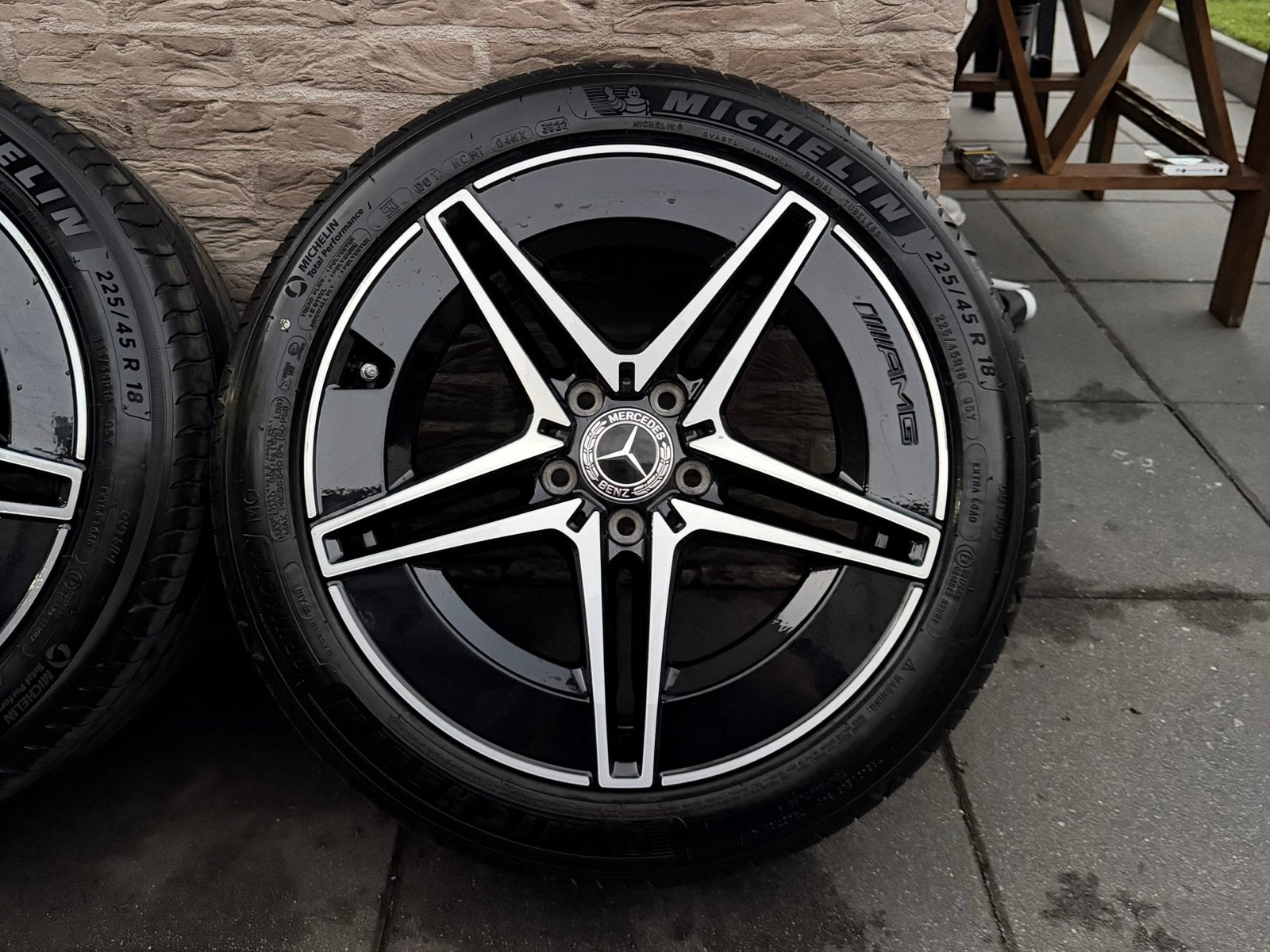 18” AMG Velgen W206 C Klasse - 225 45 18  255 40 18 Michelin, Ophalen, 18 inch, Gebruikt, Banden en Velgen
