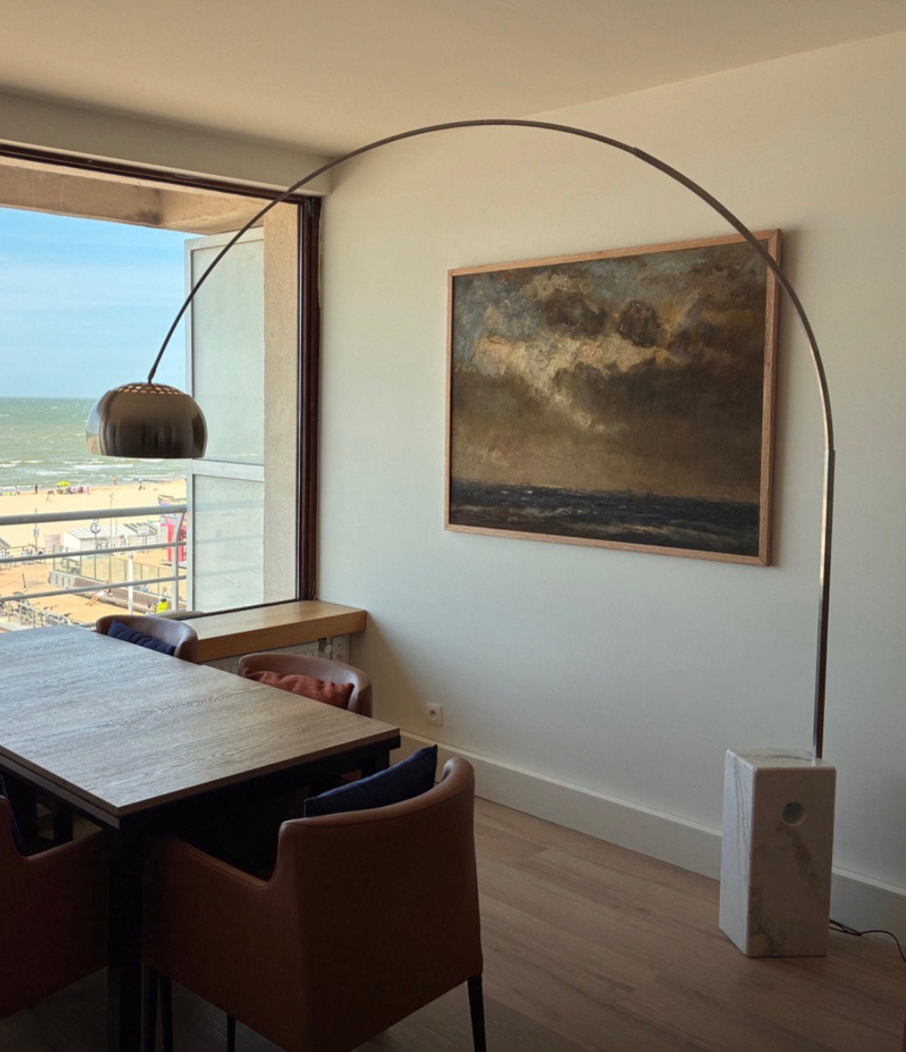 Flos arco boog vloerlamp zwarte voet nieuw in doos, Ophalen, Zo goed als nieuw