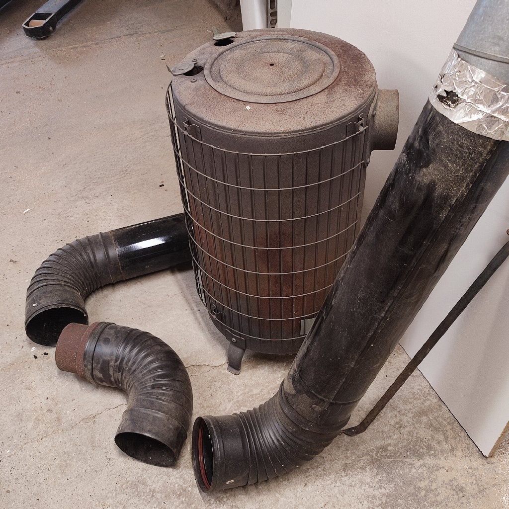 werkplaatskachel + afvoerpijpen, Doe-het-zelf en Bouw, Verwarming en Radiatoren, Ophalen, 30 tot 80 cm, Kachel, Zo goed als nieuw
