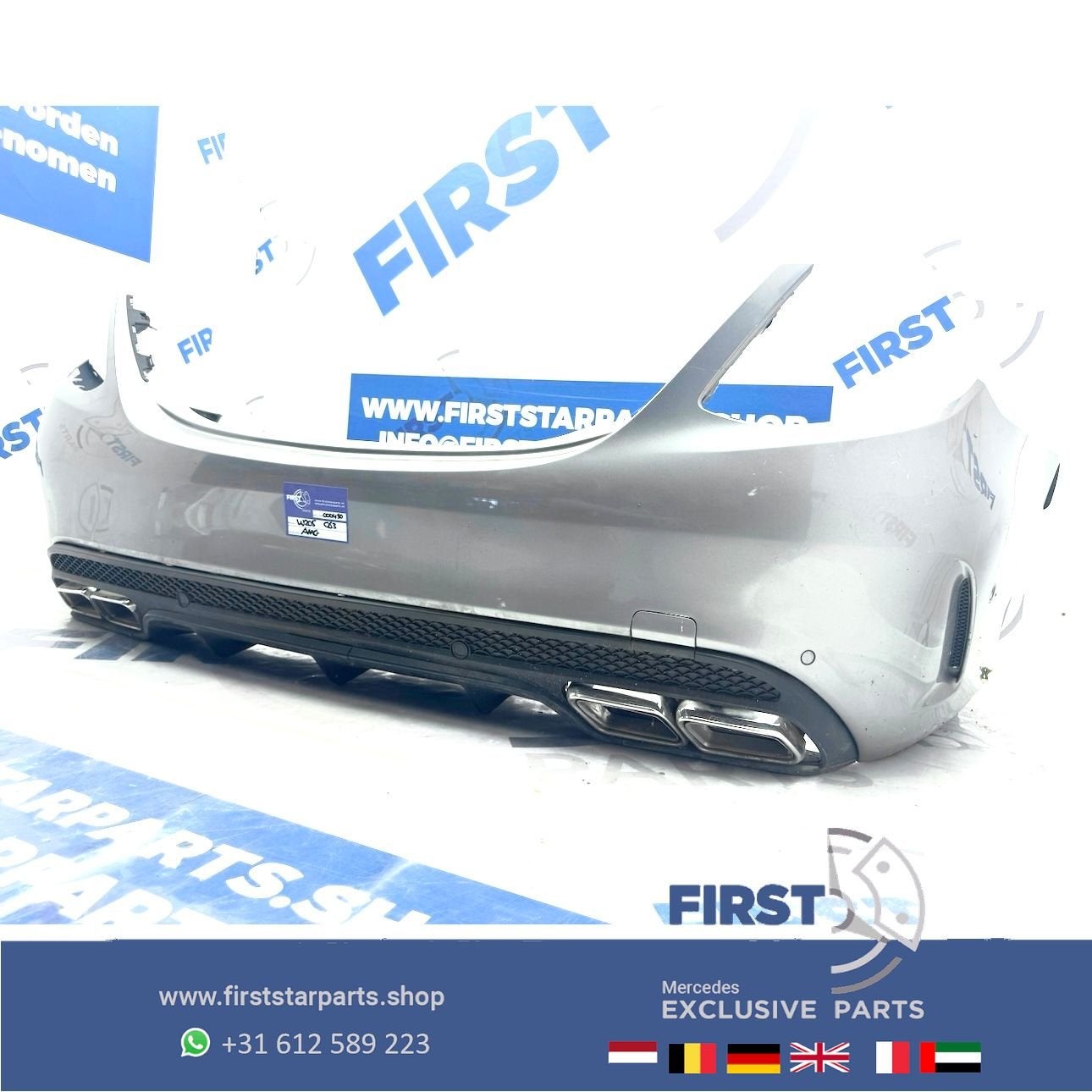 W205 C63 BUMPER C63s AMG ACHTERBUMPER + DIFFUSER Mercedes C, Arrière, Utilisé, -, -