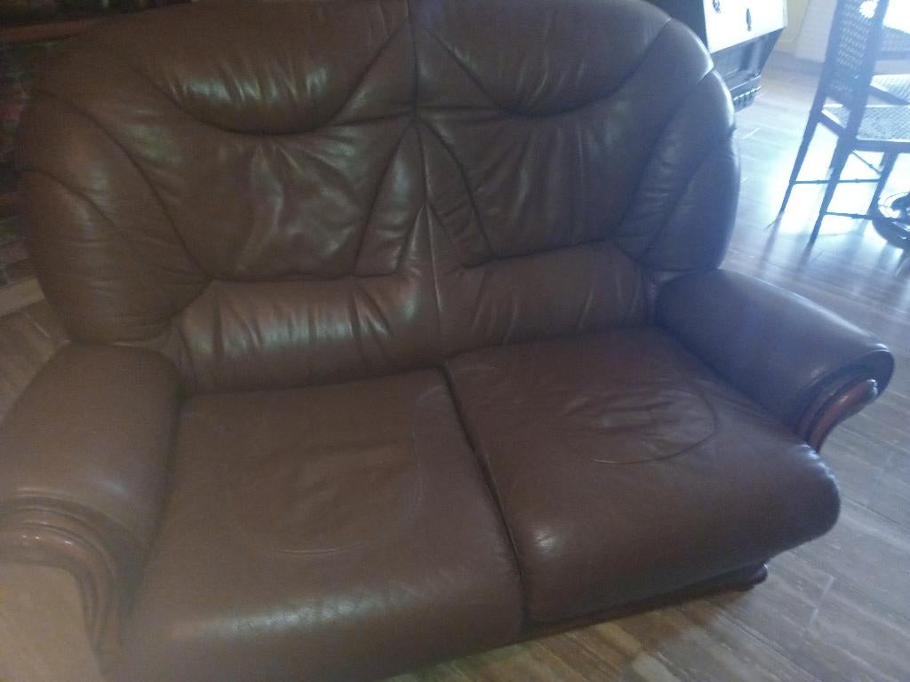 fauteuil en cuir deux place, Maison & Meubles, Enlèvement, Comme neuf, Cuir