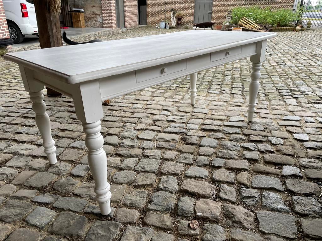 Tafel landelijke stijl, wit, Ophalen, Gebruikt, 50 tot 100 cm, Landelijk