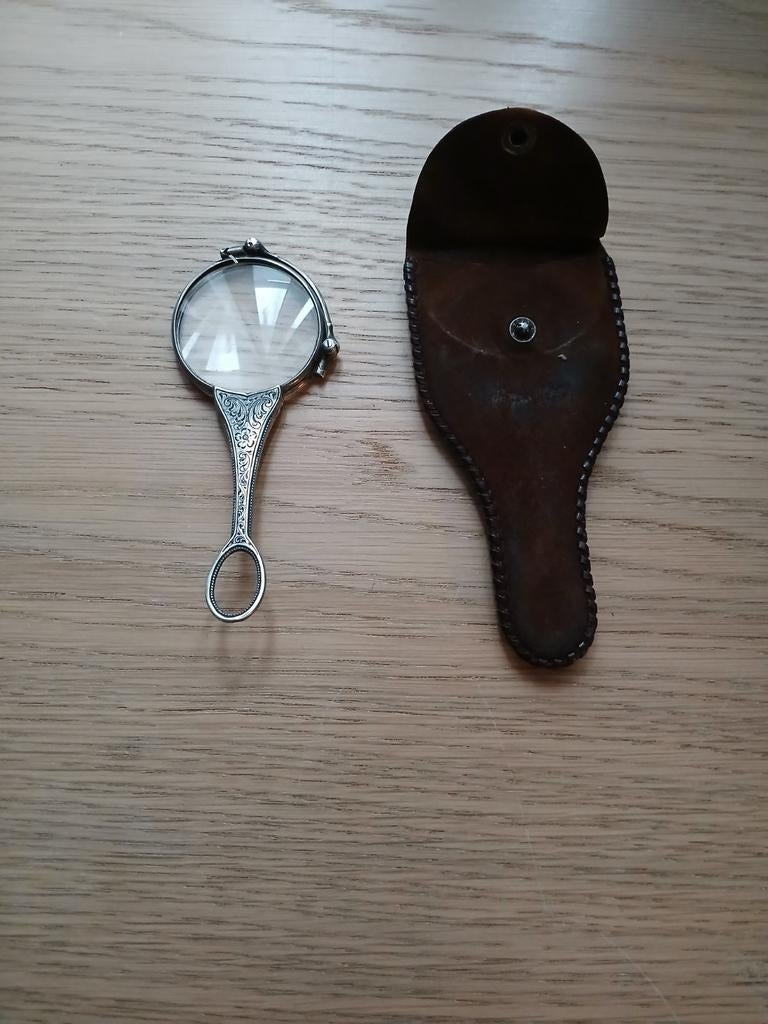 Loupe ou lunette ancienne en argent 925