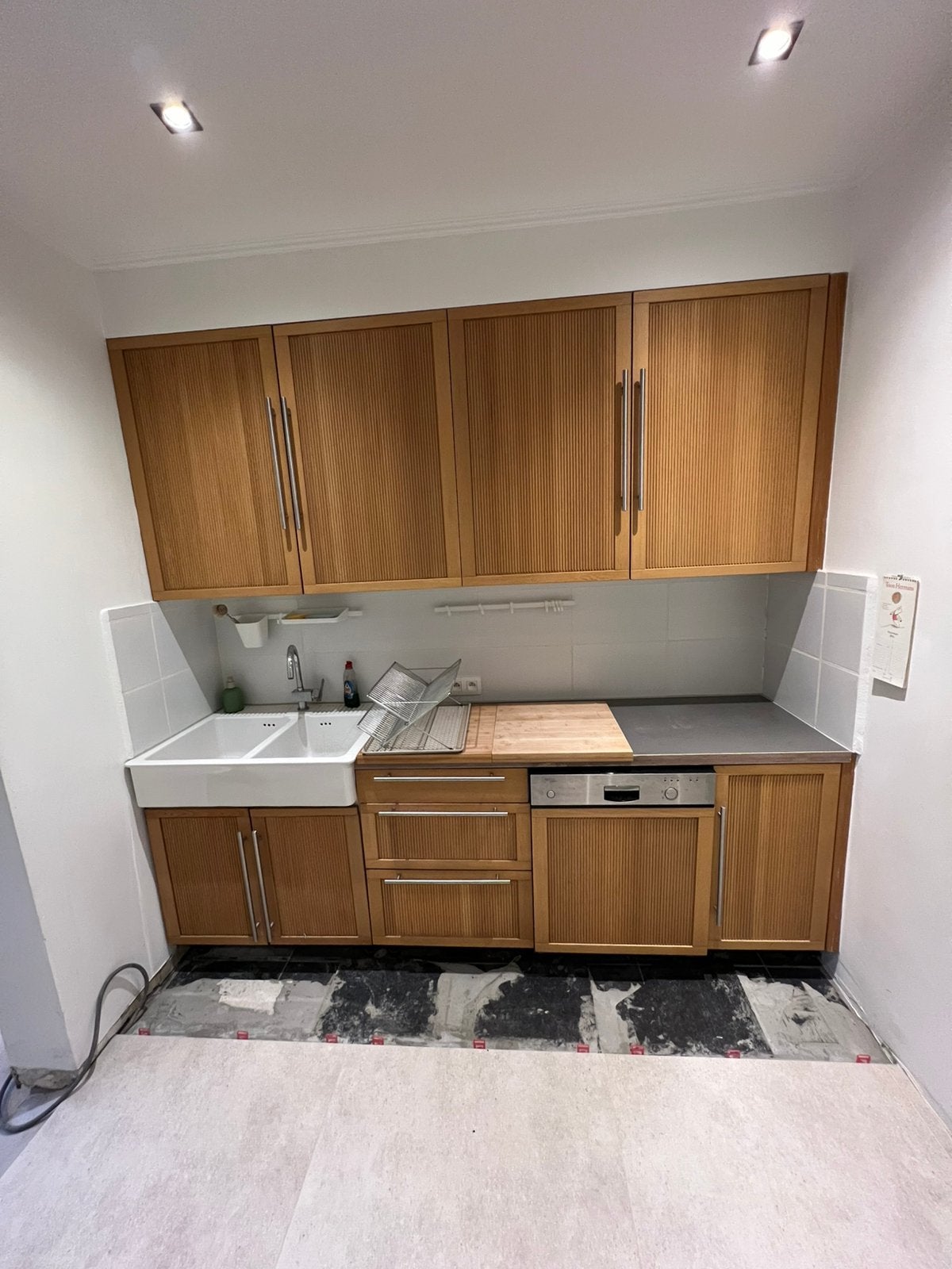 Ikea keuken 2m40  + 3m30 met toestellen, Ophalen, Gebruikt, Bruin, Dubbelwandige keuken