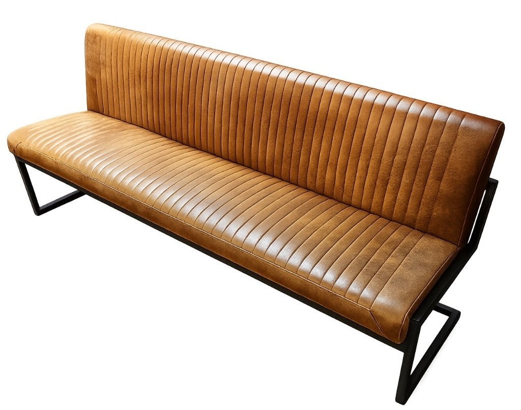 Lot grande banquette industrielle / bistrot 1,80 m, Maison & Meubles, Chaises, Métal, Comme neuf, Brun, Enlèvement