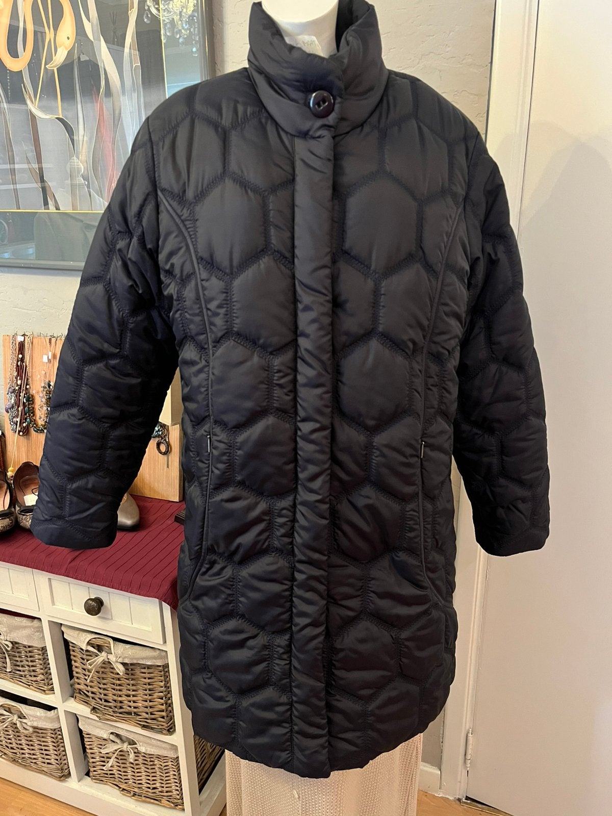 Donkerblauwe jas in NIEUWSTAAT van Barbara Lebek, Ophalen of Verzenden, Nieuw, Maat 42/44 (L)