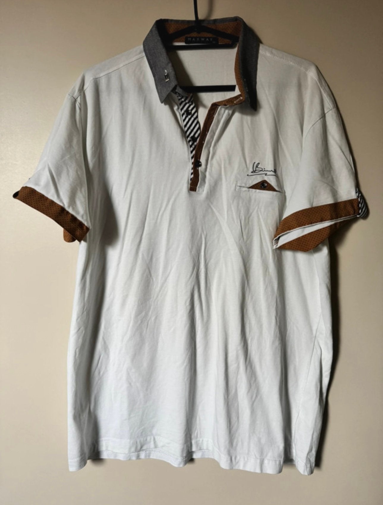 Heren polo, Kleding | Heren, Ophalen of Verzenden, Zo goed als nieuw, Maat 56/58 (XL), Wit