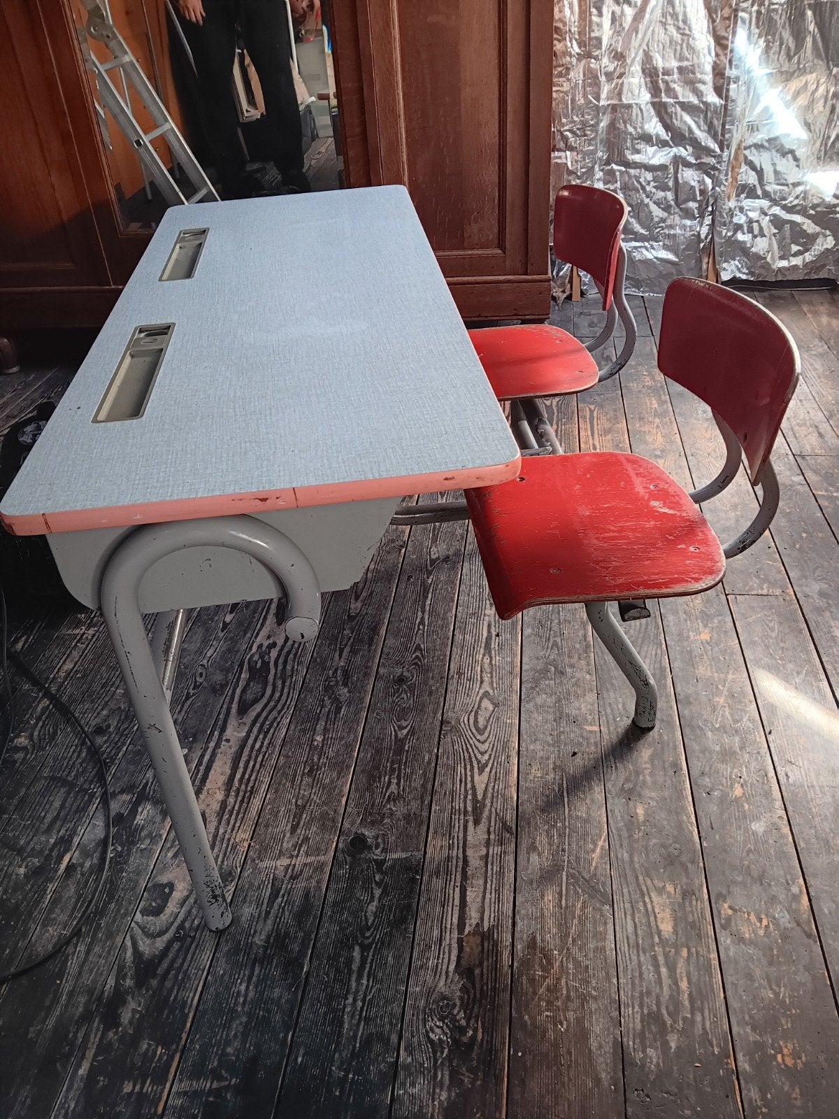 retro schoolbank, Antiek en Kunst, Ophalen