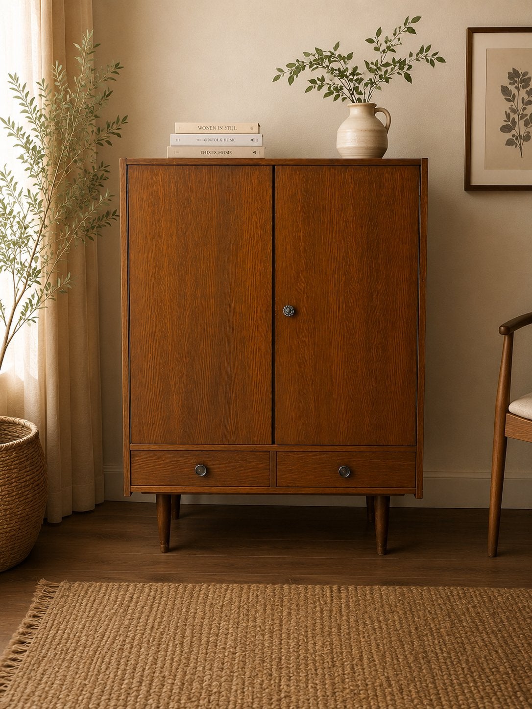 Vintage kast op hoge poten, Collections, Rétro, Maison et Meubles, Enlèvement