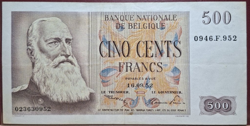 500 Frank Type Eeuwfeest., Postzegels en Munten, Ophalen of Verzenden, Los biljet