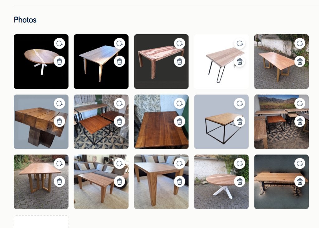 LOT DE 11  NOUVEAU TABLES -BOIS MASSIF, Enlèvement ou Envoi, Neuf, Chêne