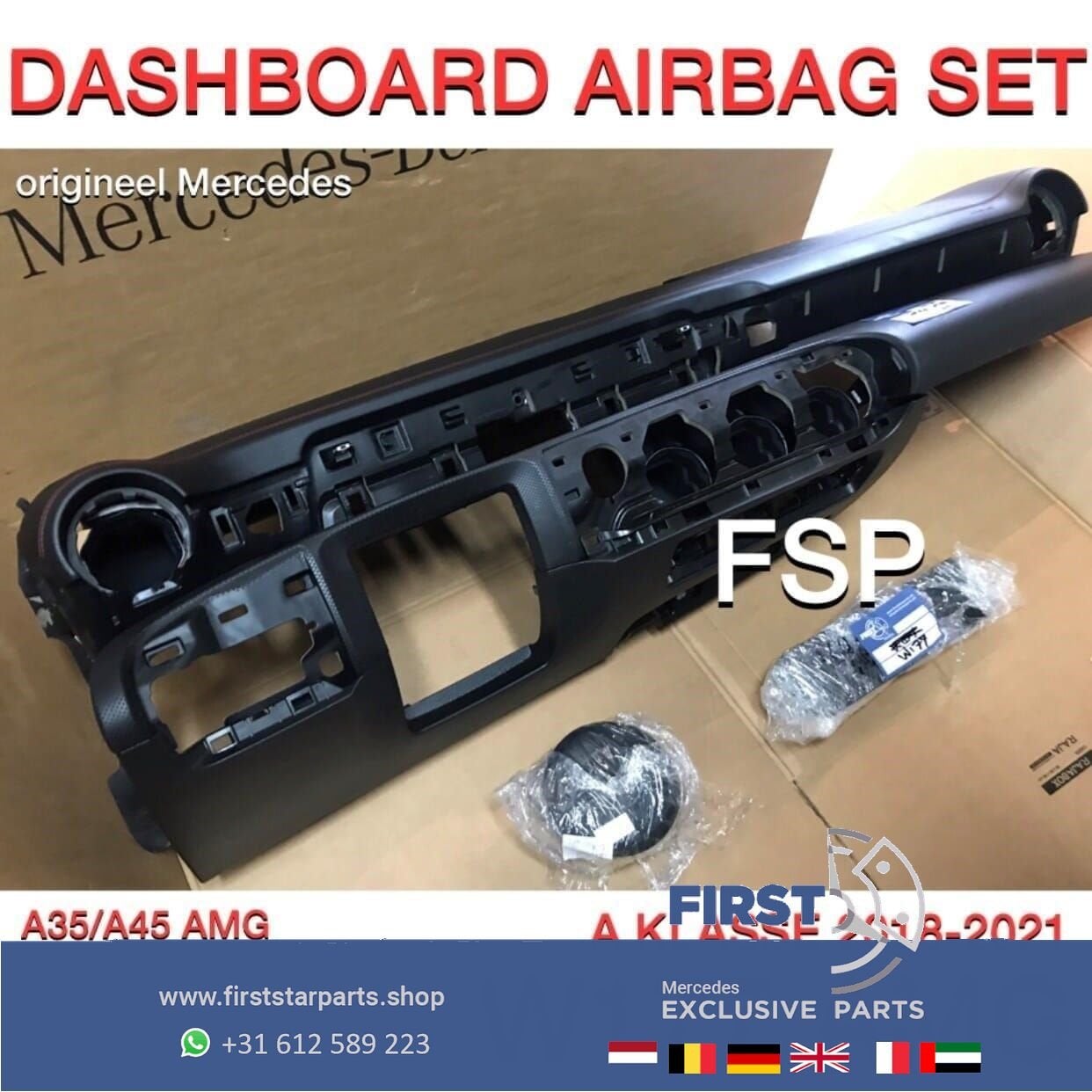 W177 AMG DASHBOARD AIRBAGSET Mercedes A KLASSE A35 A45 45 S, Auto-onderdelen, Gebruikt, -, Ophalen of Verzenden, -