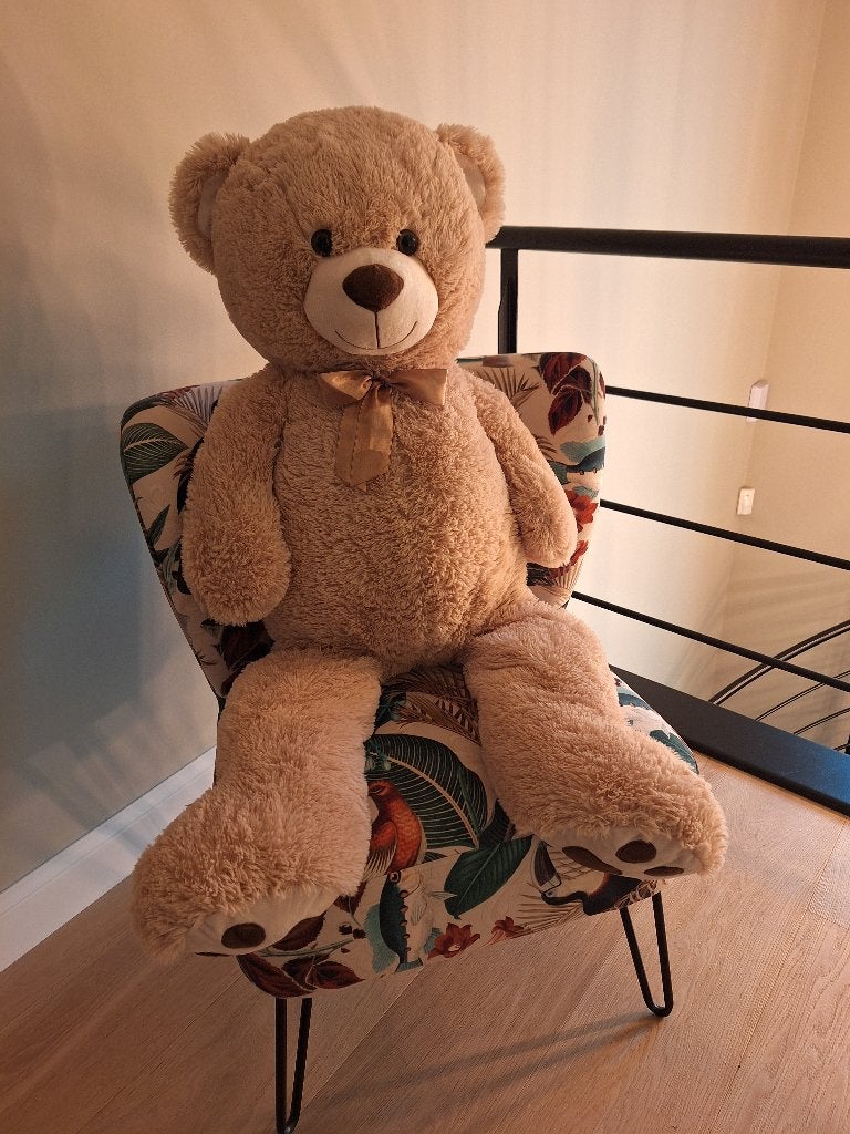 zeer mooie grote pluchen knuffel beer, Kinderen en Baby's, Speelgoed | Knuffels en Pluche, Beer, Nieuw, Ophalen of Verzenden, Beige
