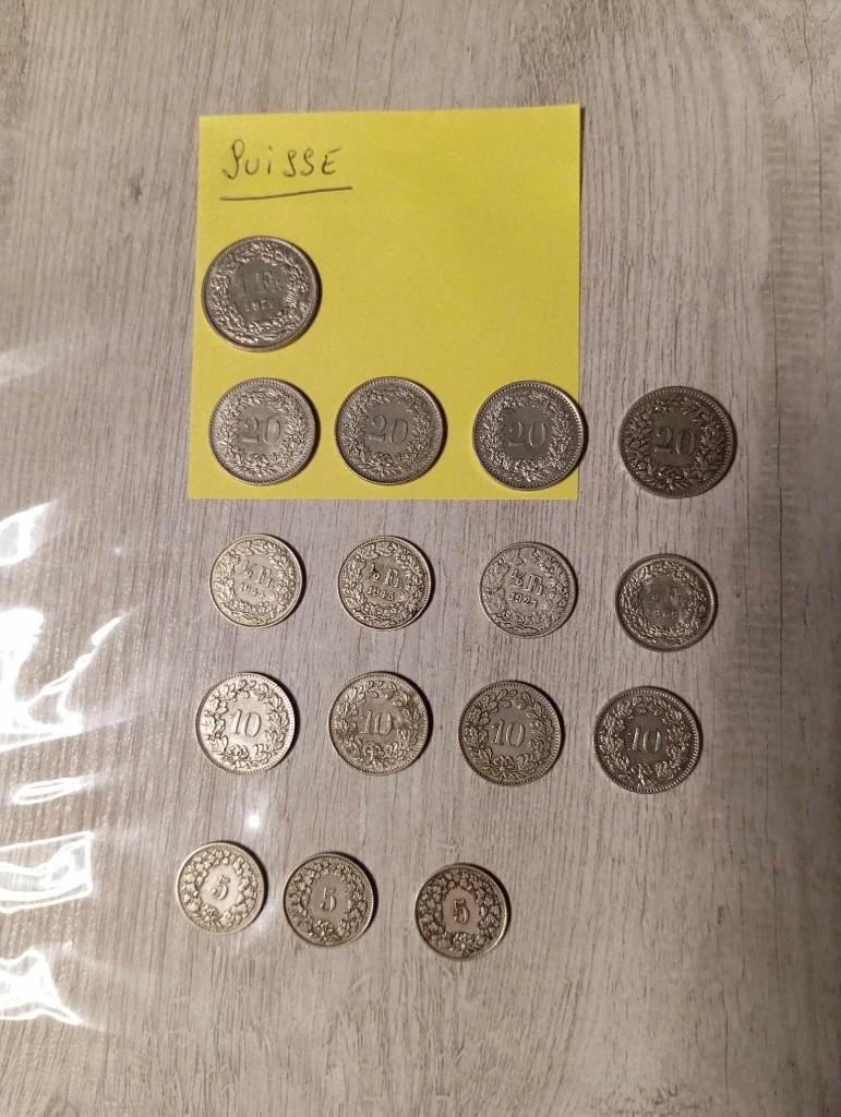 Collection de 16 pièces Suisse, Enlèvement, Autres pays, Monnaie en vrac
