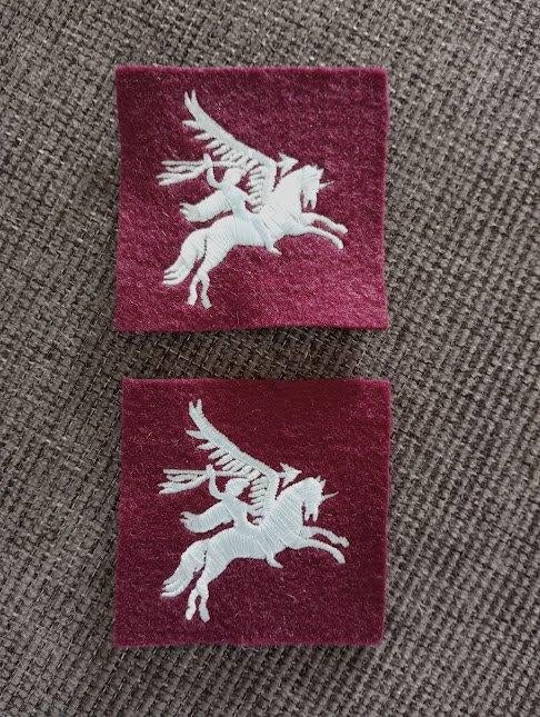 2 „Pegasus” -insignes, Verzamelen, Militaria | Algemeen, Landmacht, Embleem of Badge, Ophalen of Verzenden