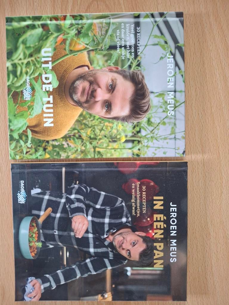 2 kookboeken Jeroen Meus: In één pan. + Uit de tuin., Enlèvement ou Envoi