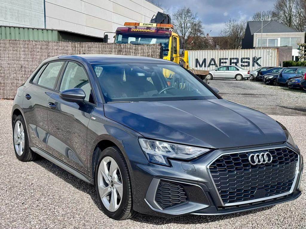 Audi A3 Sportback 30 TFSI AUTOMAAT S_LINE EXTR+INTR, Autos, Argent ou Gris, Euro 6, Entreprise, Carnet d'entretien