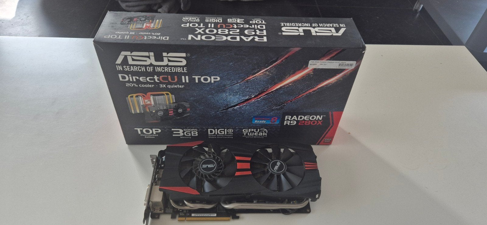 ASUS Radeon R9 280X DirectCU II TOP 3GB, Informatique & Logiciels, Cartes vidéo, Enlèvement ou Envoi, Comme neuf, GDDR5