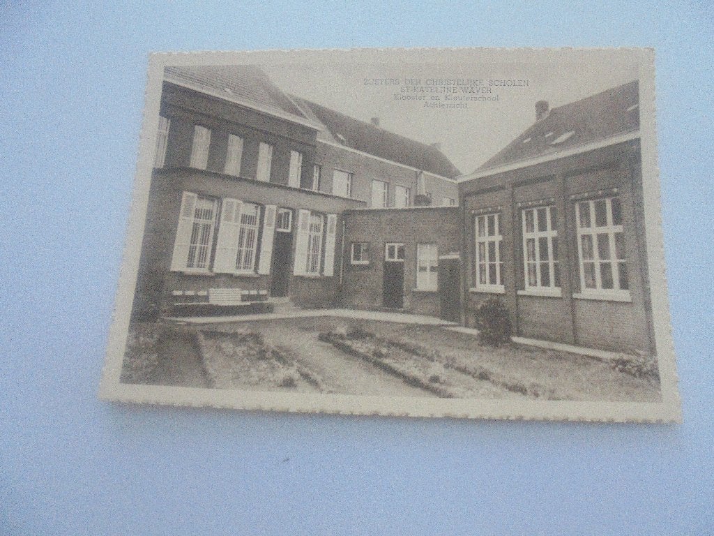 st.katelijne-waver klooster en kleuterschool-achterkant, Verzenden, 1940 tot 1960, Ongelopen, Antwerpen