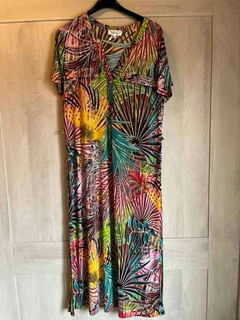 lang kleed fleurig stretch lola liza 48, Lola & Liza, Ophalen of Verzenden, Zo goed als nieuw, Jurk