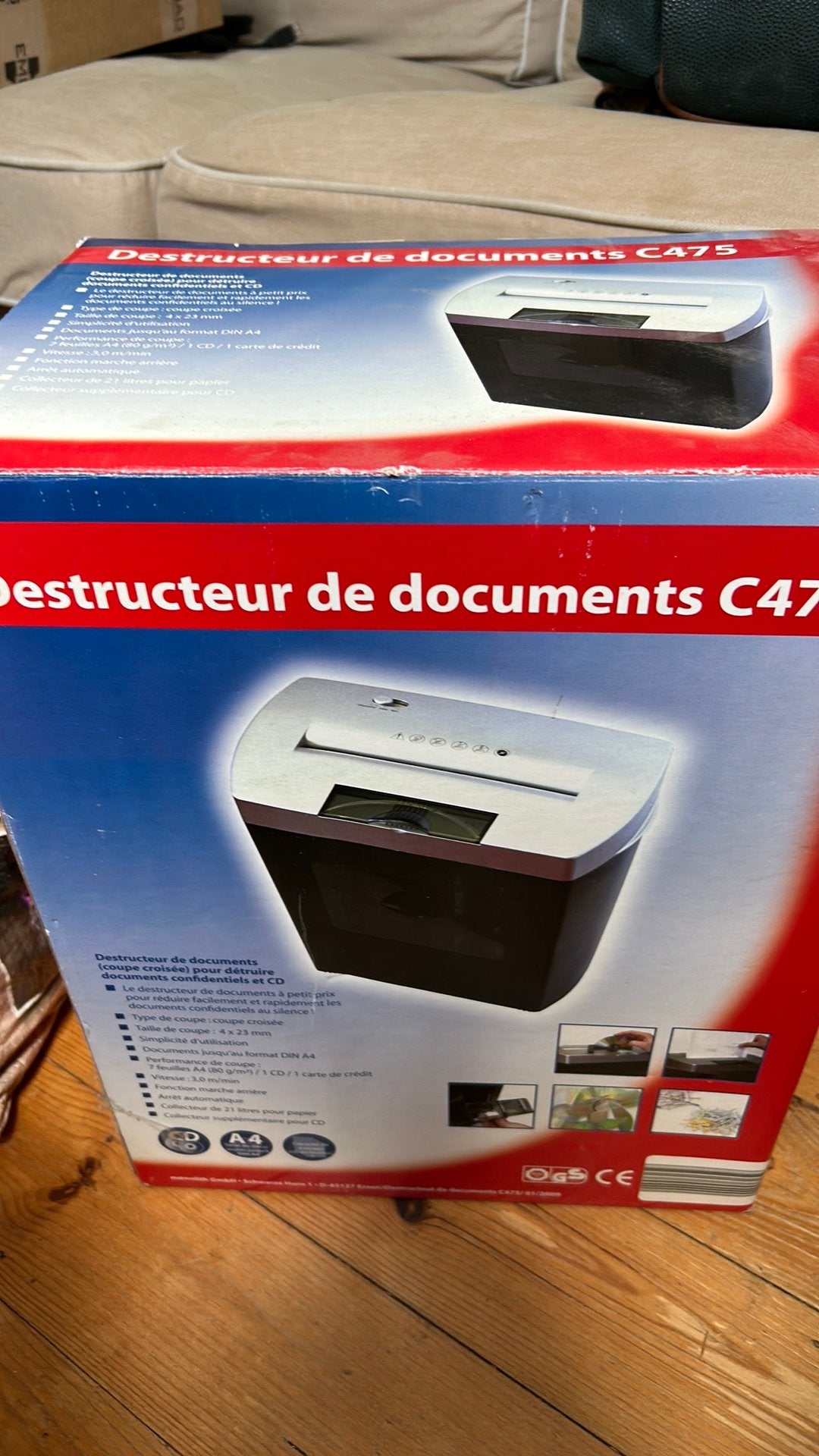 Destructeur de documents, Enlèvement, Neuf
