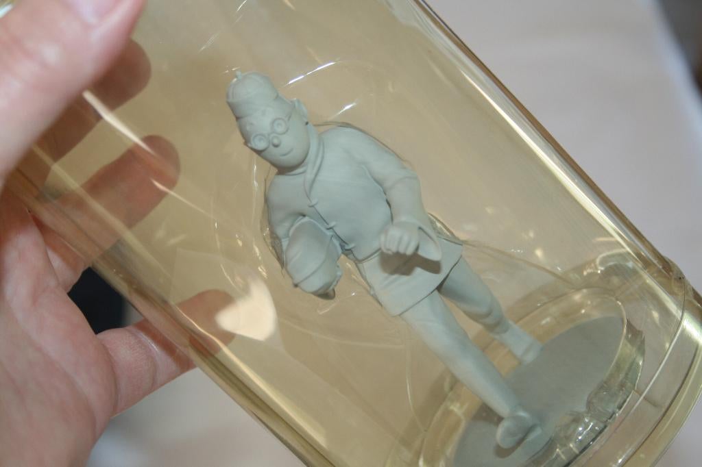 Figurine Tintin Lotus Bleu, grise monochrome H.12 cm Neuve, Enlèvement ou Envoi, Neuf, Fantasy