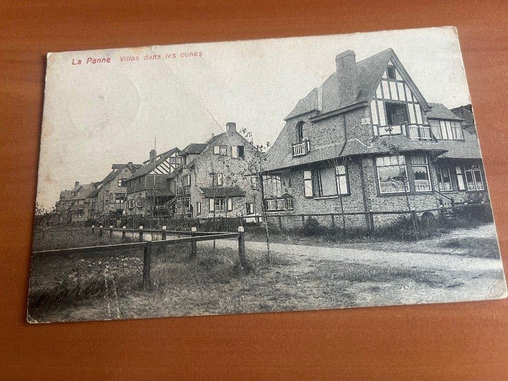 postkaart De Panne: Villas dans les dunes, Verzamelen, Ophalen of Verzenden, Voor 1920, Gelopen, West-Vlaanderen