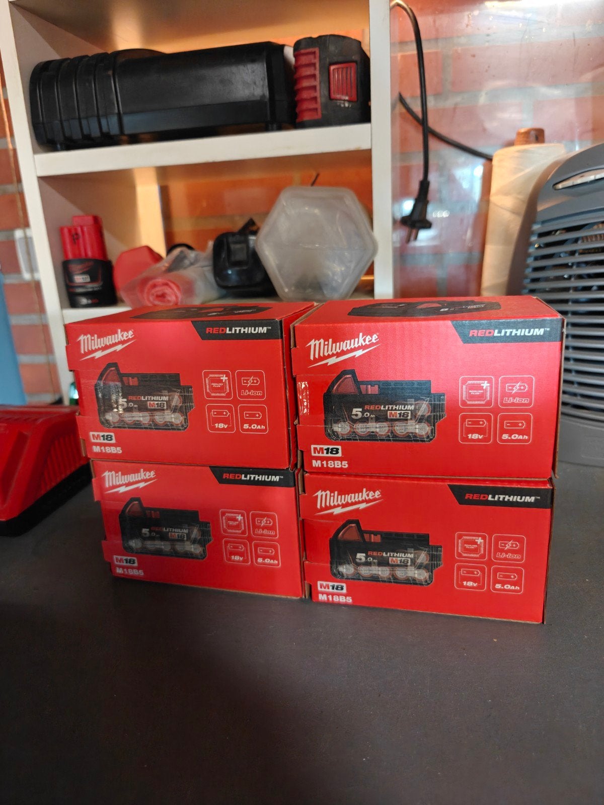 Milwaukee m18 5.0ah redlithium 4x, Ophalen, Nieuw