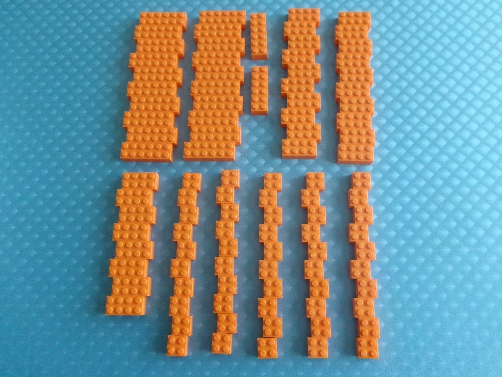 Z3 100 oranje Lego 2x stenen, Gebruikt, Lego, Ophalen of Verzenden, Losse stenen
